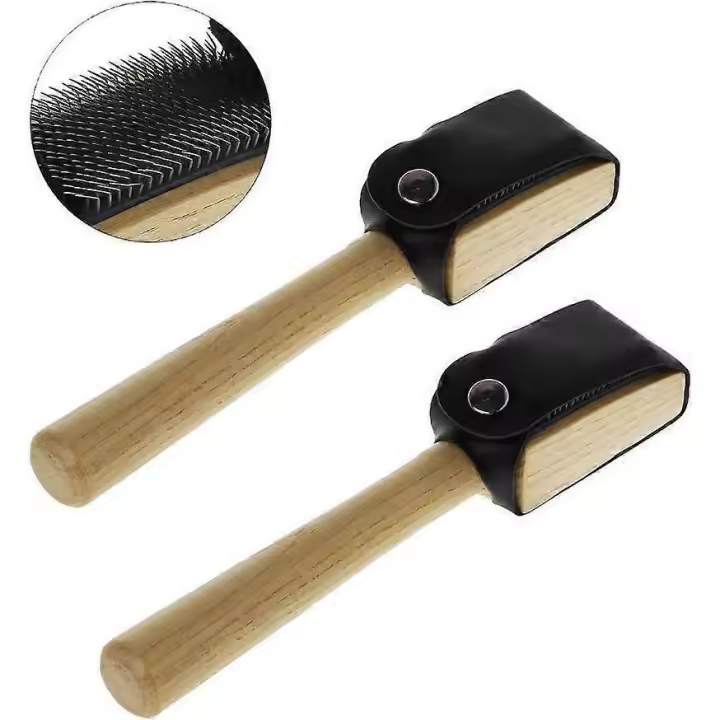Cepillo para zapatos de baile, cepillo de alambre para limpiar zapatos de gamuza y madera (2 unidades) - 1