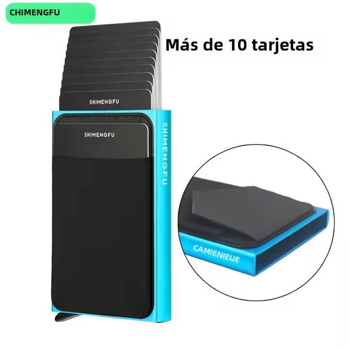 Porta Tarjetas RFID Mini Cartera Hombre Mujer Aluminio Metálico Protectora Bolsa De Almacenamiento Rápida Desmontaje Para Equipamiento De Motocicleta - 1