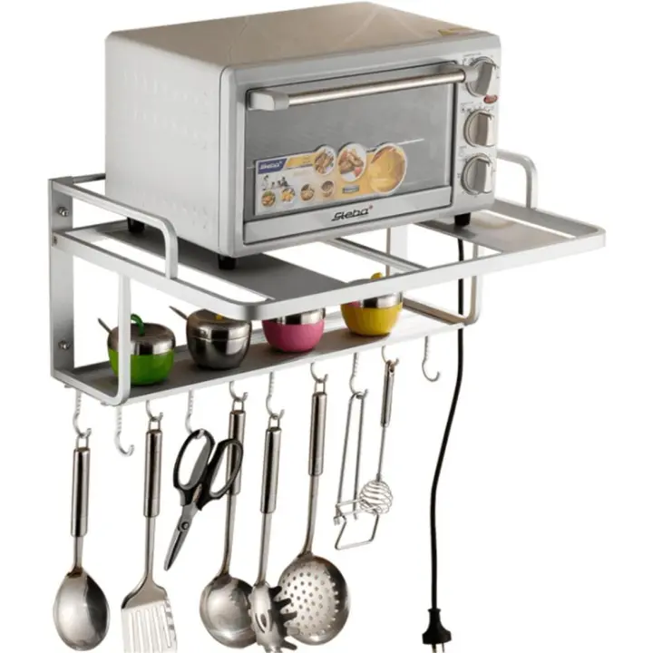 Estante para microondas, almacenamiento de cocina montado en la pared, estante de almacenamiento montado en la pared - 1