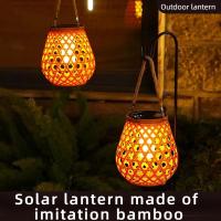 Lámpara Solar Al Aire Libre De Bambú Estilo Imitación Para Decoración De Jardines Villas Y Patios Lámpara De Pared LED Recargable Sin Certificación CE - details 0