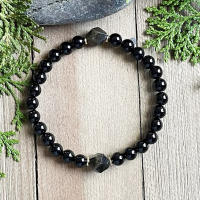 Pulsera De Obsidiana Y Turmalina Negra 1 Pieza Regalo Ideal Para Hombres Y Mujeres Adorno De Moda Unisex - details 0
