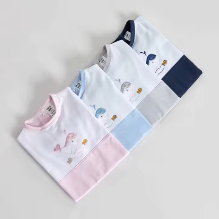 Pijama Bebé Whale Algodón 100% Azul o Rosa - 1