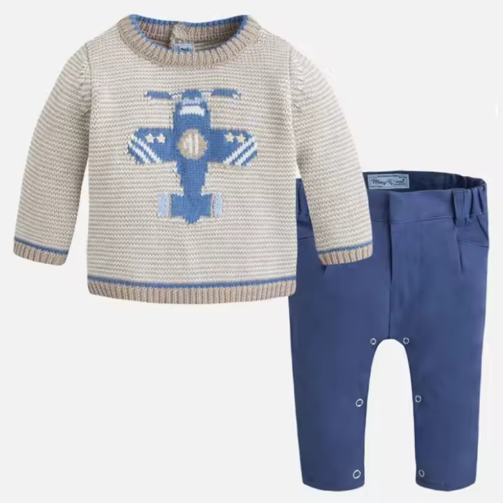 Mayoral Conjunto Pack de bebé Niño  2534 ARENA AZULON ropa niños Winter ROYALE CORDONETS - 1