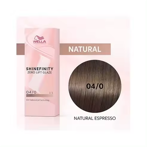 Coloracion Semipermanente Shinefinity Zero Lifth Glaze 04/0 Natural Expresso 60 ml. Wella - 1