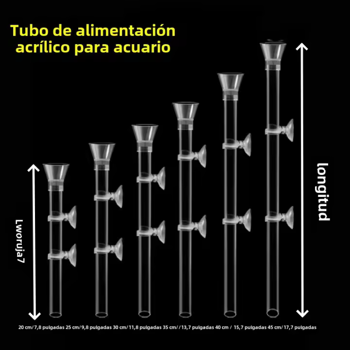 Juego De Alimentador De Acuario Transparente Y Duradero Para Peces Y Langostas Con Tubo Y Plato De Alimentación - 1