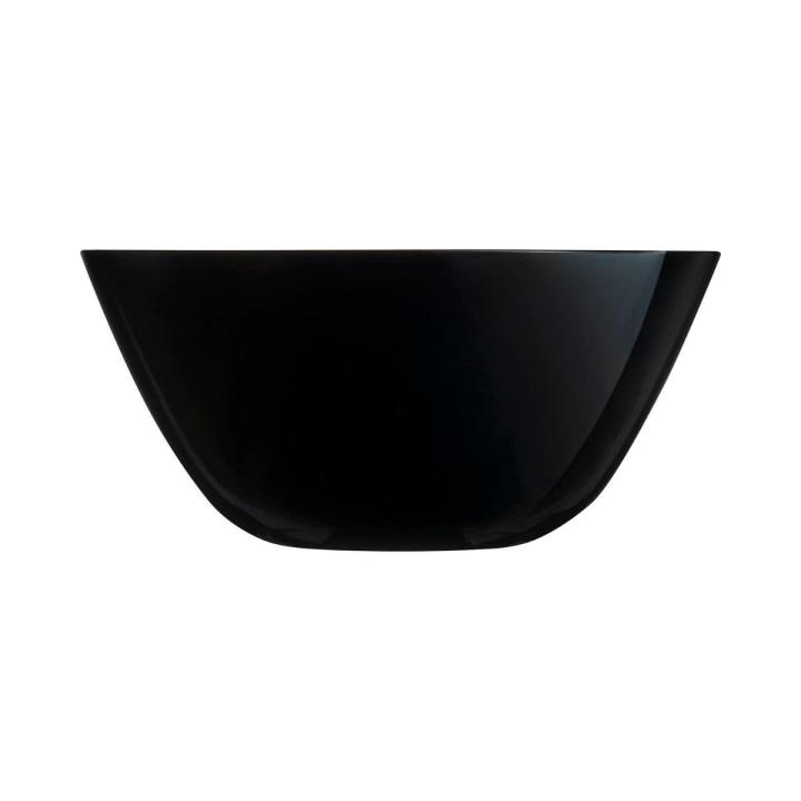 Luminarc Zelie Negro - Ensaladera de Vidrio 24CM - Negro Brillo - Fabricado en Francia