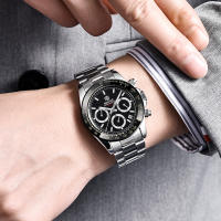 Reloj De Hombre BENYAR 2024 Chronógrafo Deportivo De Lujo Reloj De Cuarzo Acero Inoxidable Impermeable Con Manos Luminosas Y Calendario Completo - details 13