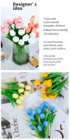 5pcs Arreglo De Tulipes Naranja Artificial Para Decoración De Hogar Y Bodas Flores Artificiales Para Jardín Y Decoración Interior - details 7