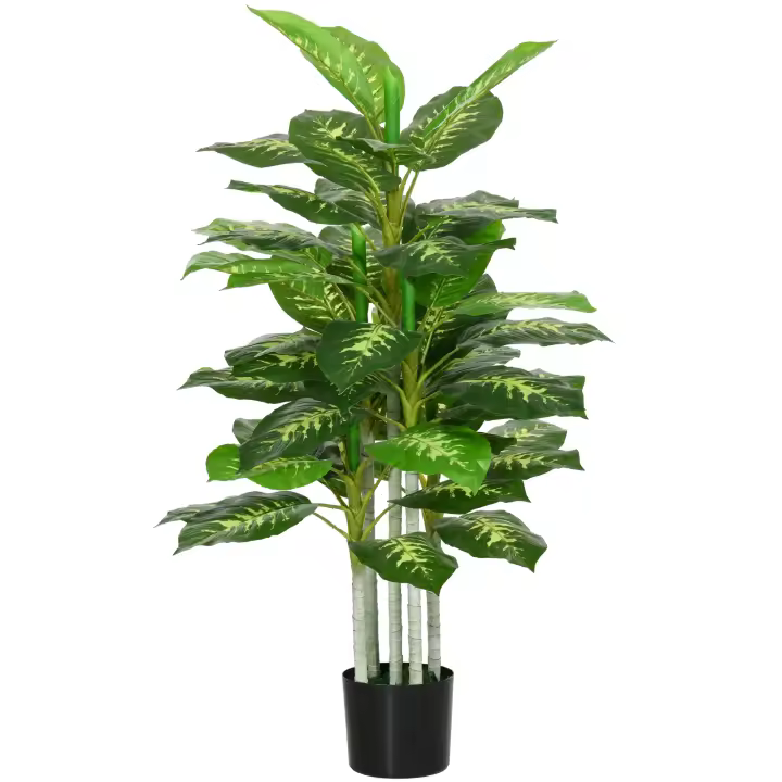 HOMCOM Árbol Artificial de Perenne Planta Artificial Decorativa Grande Decoración para Hogar Oficina Balcón Dormitorio Verde - 1