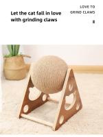 Juguete Para Gatos De Madera Sólida Con Alambre De Sisal Duradero Y Natural Juguete De Afilado Para Gatos Con Cordón De Sisal Para Subir Y Escalar - details 2