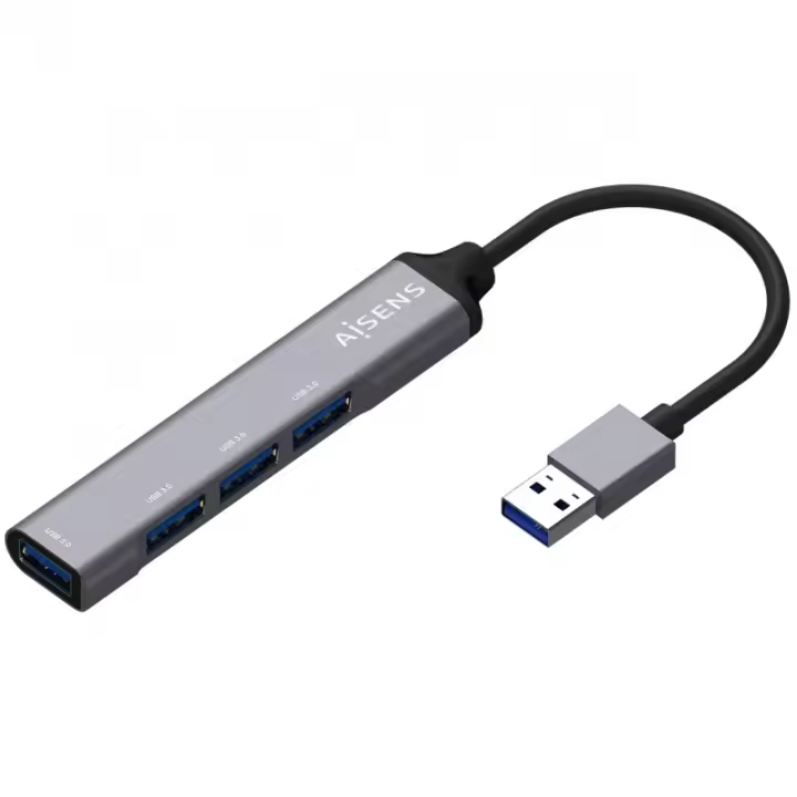 Aisens Hub USB 3.0 4 Puertos Ultra Delgado de Aluminio de Alta Calidad con Protección Contra Sobrecorriente - 1