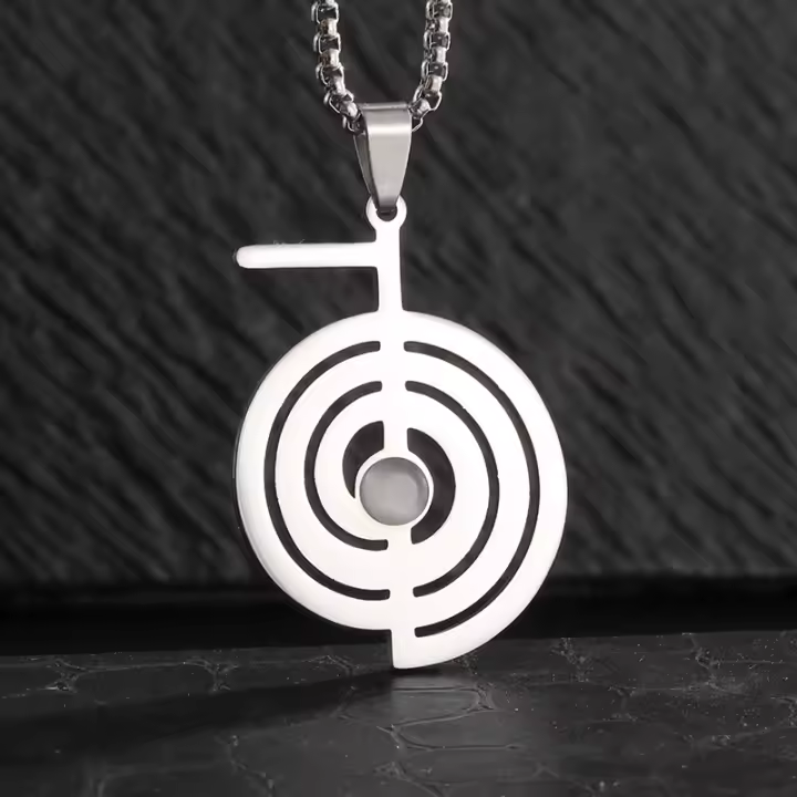 Collar De Protección Reiki En Acero Inoxidable Con Amuleto Geométrico Sagrado Collar De Opal Cho Ku Rei Para Mujeres Joyería De Hechicería Y Sanación - 1