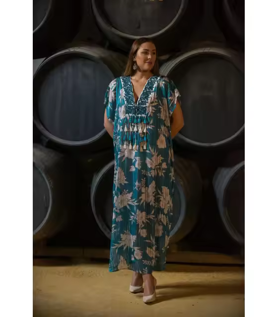VESTIDO TUNICA RAMO AZUL SUNSET AND MOON  PV2291B - 1