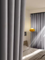 Cortina De Suelto Color Sólido Gris Negro Para Minimalista 1 Panel De Poliéster Para Darkening El Hogar Para Dormitorio Sala De Estar Balcon - details 4