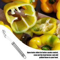 Soporte De Hierro Acero Inoxidable Para Pimienta Y Pollo Piernas Alas BBQ Herramienta Con Barras De Soporte Inferior Para Asado Al Carbón - details 8