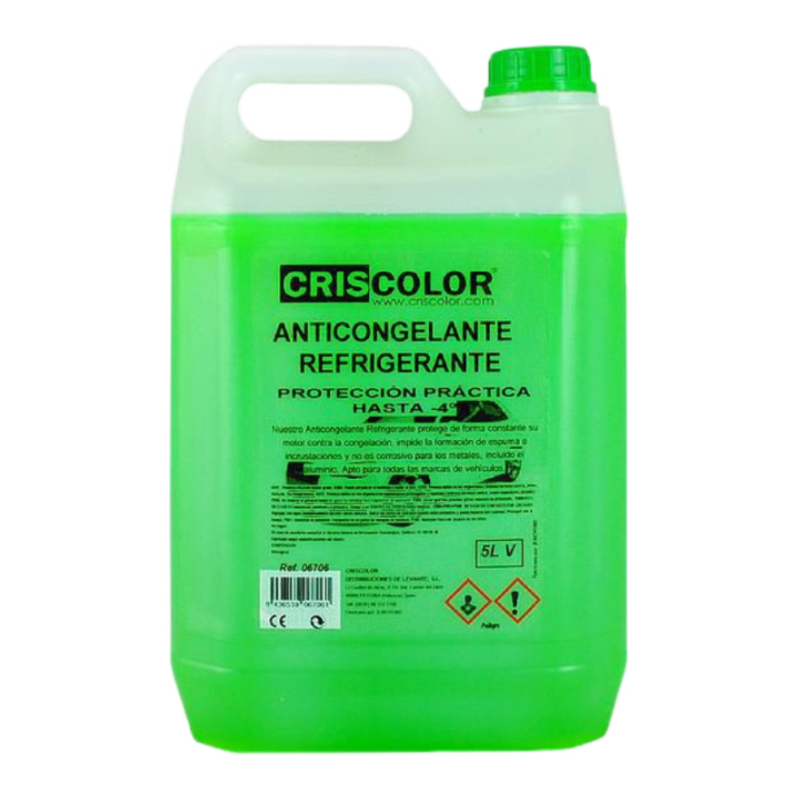 LILI HOME Líquido Anticongelante Verde 5L - Uso en todas las estaciones, especialmente en climas fríos. Protección efectiva contra congelamiento y sobrecalentamiento. Puede utilizarse directamente o diluido según la concentración deseada. Consulte el manu