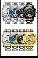Reloj Mecánico Automático Para Hombre OLEVS 6678 Lujo Original Con Calendario Fase De La Luna Y Flywheel Skeleton Resistente Al Shock Agua Acero Inoxidable - details 14