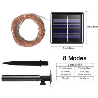 Cadena De Luces Solares Impermeable Para Exterior Con Hilo De Cobre 8 Modos Luz De Cuento Ideal Para Jardín Navidad - details 7