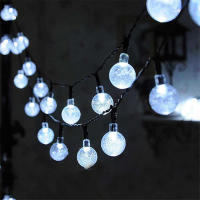 Luces De Hilo De Faeir De Cristal Solar 5M20L Impermeables Para Decoración De Navidad Camping Jardín Fiesta - details 2