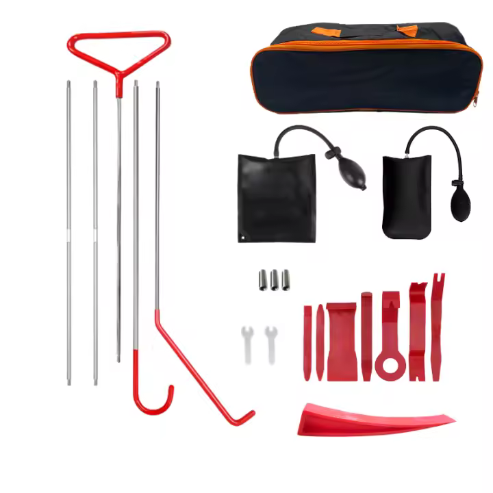 Kit De Rescate Emergente Para Coche 18/22 Piezas Herramientas Para Puertas Y Ventanas Del Automóvil Llave Perdida Bloqueada Desbloqueo Con Bomba De Aire Y Wedge - 1