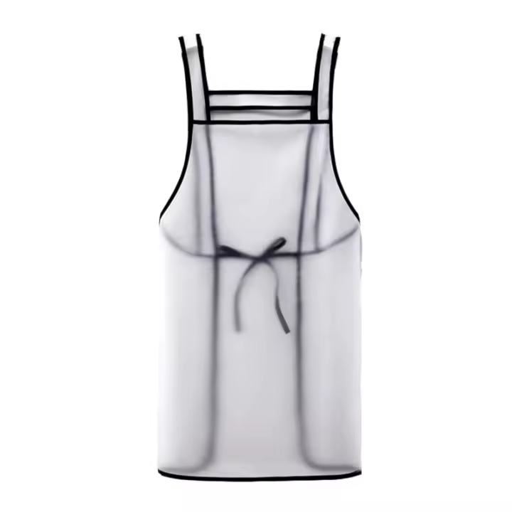 Delantal De Cocina Impermeable Y Transparente Resistente Al Aceite Para Hombres Y Mujeres Accesorios De Hornear Para BBQ Restaurante Café Delantal Sin Mangas De Algodón - 1
