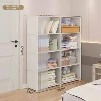 Organizador De Armario Antipolvo 6/5 Capas Alto Capacidad Para Dormitorio Armario Abierto De Almacenamiento Sencillo Montaje Partición Estante De Libros - details 12