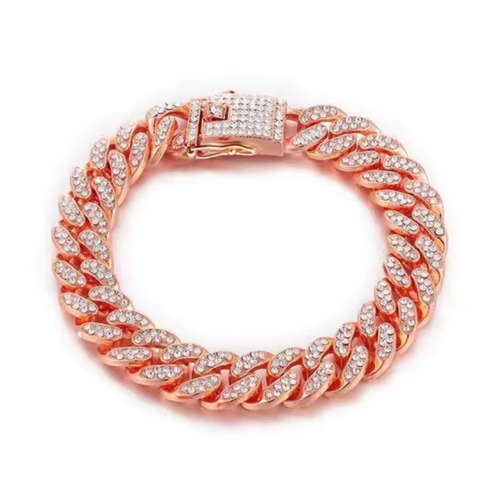 Collar De Perro Y Gato Con Cadena Y Diamantes Material Metálico Ancho 12.5mm Accesorios Personlizados Para Pitbull Joyería Para Mascotas - 1