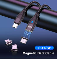 Cable De Datos Magnético PD 60W Carga Rápida USB C a Tipo C Micro Para iPhone Samsung Adaptador USB a Cable De Carga Magnético - details 0