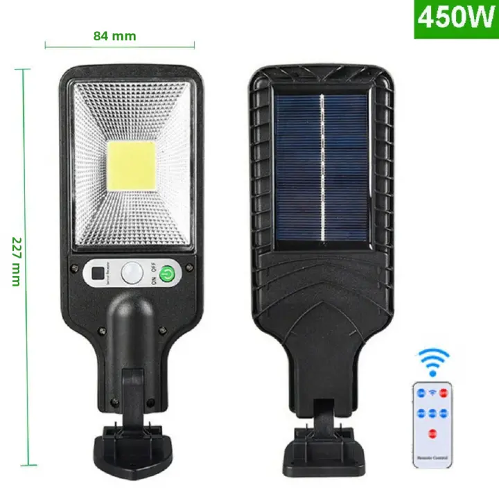 Lámpara De Calle Solar Con Sensor De Movimiento Y Reflector LED COB 108 IP65 Impermeable Luz Exterior Inducción Humana Spot Luz De Pared - 1