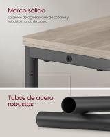 Mesa Auxiliar Estrecha con enchufe integrado, 3 Estantes y Revistero, Ideal para Espacios Pequeños en Salón, Dormitorio, Estudio - details 5