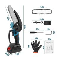 Mini motosierra cepillada de 500W, 6 pulgadas, potente 21V, inalámbrica, recargable, sierra eléctrica pequeña de mano, herramienta adecuada para batería Makita, Equipado con un enchufe de batería de la UE - details 4