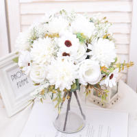 Rosa Artificial Retro Para Novia Vaso Decoración De Mesa Para Sala De Estar Y Dormitorio DIY Plantas Falsas Para Boda Navidad Aniversario - details 0