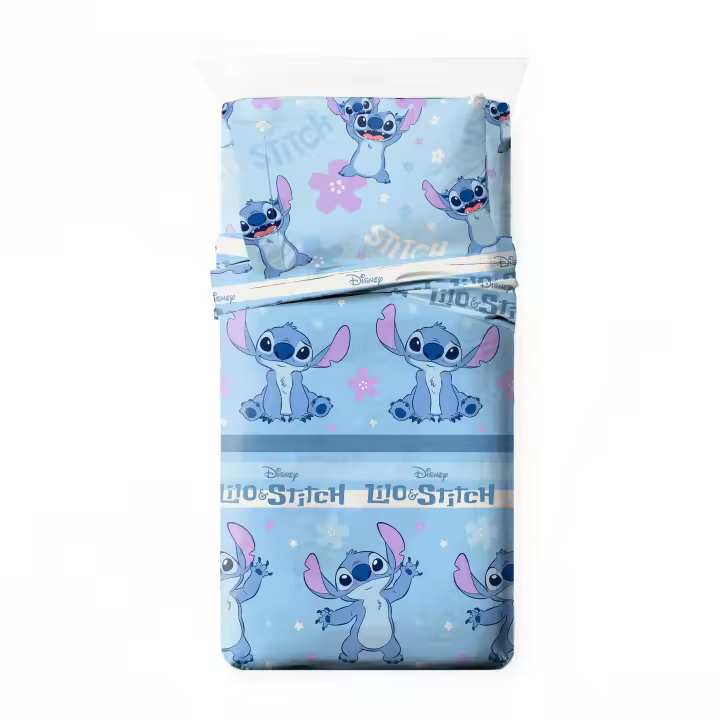 10XDIEZ Juego de sábanas stitch  3 Piezas - Suaves y resistentes, ideales para un descanso cómodo y duradero - 1