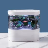 Acuario De Mesa Mini USB Con Bomba De Agua LED Y Filtro Autocirculación Y Tanque Para Golondrinas Material Plástico - details 1