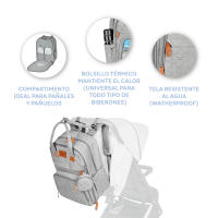 Ms Bebé Mochila Storage, Mochila Pañalera Grande Bolsas Multifuncionales para Bebés, Portachupete y para Mamá y Papá (Unisex) - Ideal para regalo - details 1