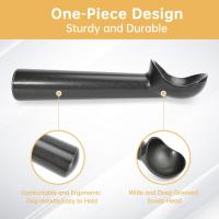 Ice Cream Scoop,Black Aluminum Ice Cream Scooper,7 Inches One-Piece Design Nonstick Cookie Spoon. - details 1