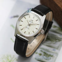 Reloj Mecánico Manual Shanghai 7120 Para Hombres 36mm Vintage Retro Con Correa De Cuero Y Caja De Acero Inoxidable Resistente Al Agua - details 2