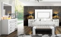 Dormitorio de matrimonio completo. SE ENTREGA MONTADO. Acabado blanco poro combinado con gris - details 2