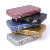 Nueva Caja De Almacenamiento De Aluminio Porta Tarjetas De Crédito Y Business ID Mini Maleta Caja De Monedas Organizador De Joyas Rectangular - details 0