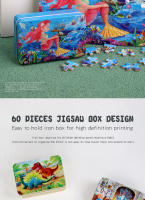 Juegos De Rompecabezas De Madera Cartoon 60 Piezas Con Caja De Hierro Educativos Para Niños Interacción Padres-Hijos Regalos - details 1