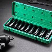 Juego De 10 Piezas De Rodilleras De 6 Puntos 1/2 Pulgada Tamaños Métricos De 8 a 24 Mm Acero Carbono Caja De Almacenamiento Dura Para Mecánicos - details 0