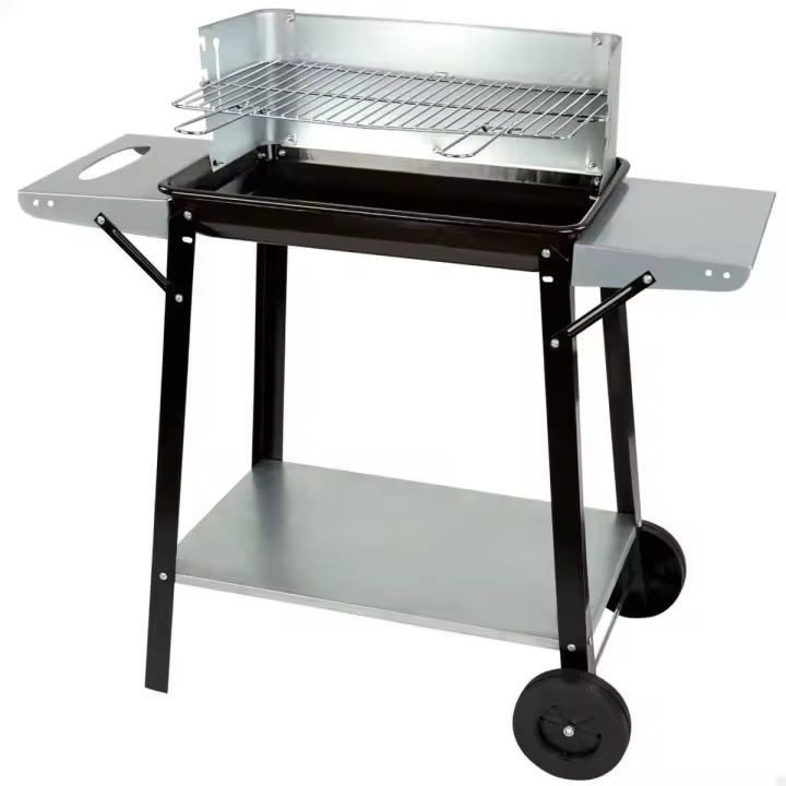 Barbacoa de Carbón con Ruedas Aktive Metal esmaltado 90 x 85 x 32 cm Negro - 1