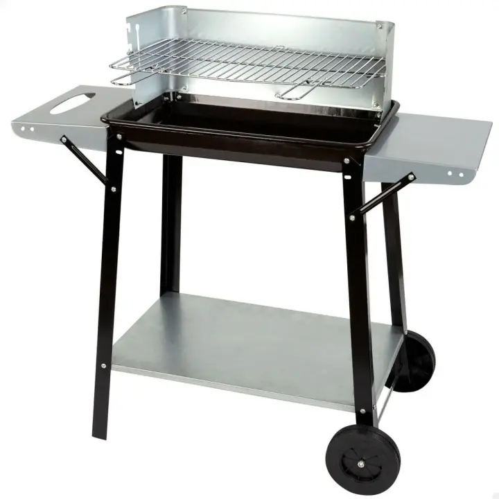 Barbacoa de Carbón con Ruedas Aktive Metal esmaltado 90 x 85 x 32 cm Negro - 1