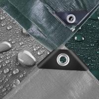 Lona protectora con ojales, Lona industrial 3x4m, 160g/mvaried PE, Impermeable, Resistente a desgarros, Rayos UV y mal tiempo, Lona multiusos para Madera, Coche, Barco, etc., negro - details 1