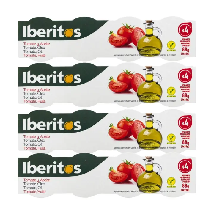 Tomate y aceite de oliva virgen extra Iberitos 4x22 g pack de 4 - 1