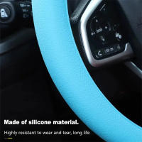 Cubierta De Guante Para Volante Universal De Silicona 36-40cm Textura Suave Multicolor Accesorios Internos Para Volante - details 3