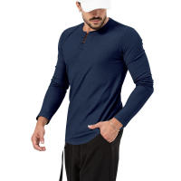 Camiseta de manga larga con cuello redondo de otoño para hombre, jersey holgado, camiseta informal de manga larga para hombre - details 19