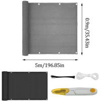Privacy Screen for Balcony - Balcony Privacy Screen with Eyelets, Cable Ties and Cords, Anti UV Waterproof and Resistant Privacy Screen for Balcony Garden Terrace - 0.9x5m - details 5
