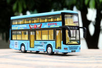 Modelo De Autobús Doble Pared a Escala 1/36 Con Función Retroceso Y Sonido Para Niños Coche De Metal Simulación Regalo Con Puertas Abiertas - details 12