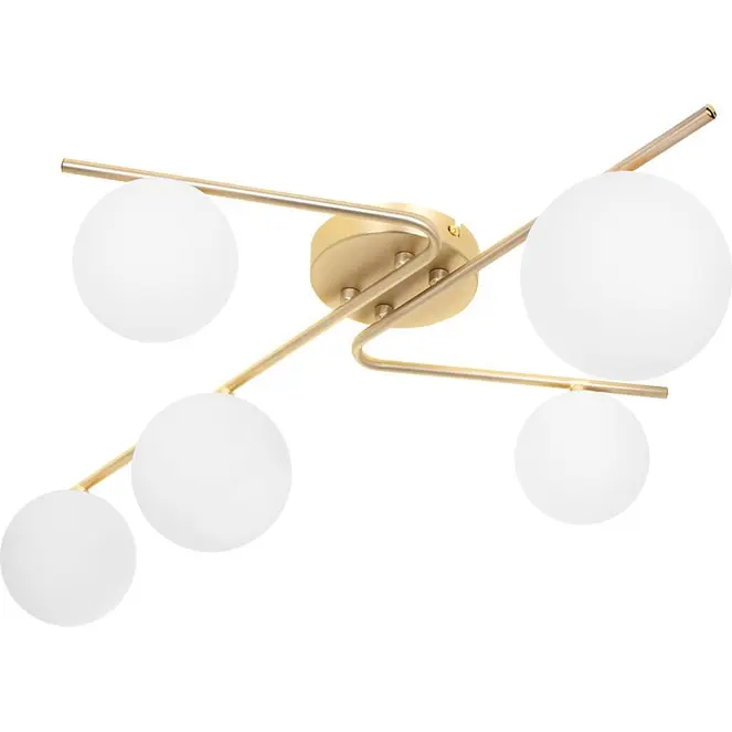 Plafón ANALU 5xG9 L.79xAn.49xAl.17cm Oro/Blanco - 1
